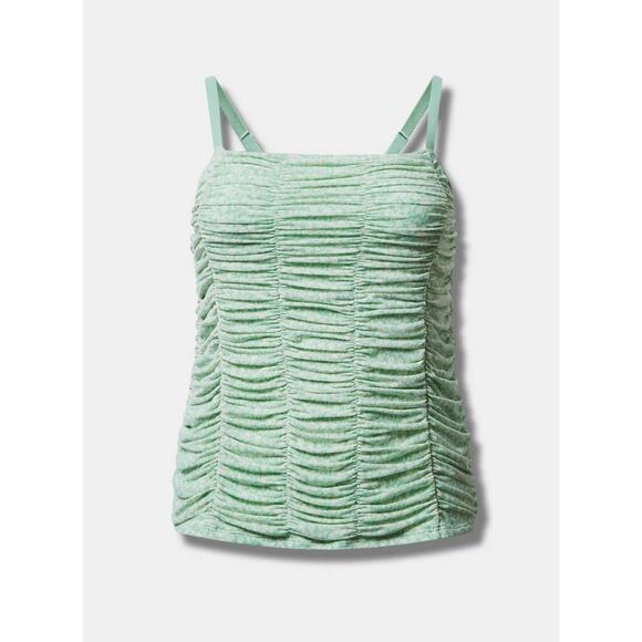 Torrid 2X 2 18-20 Stretch Mesh Cropped Shirred Cami - Picture 3 of 3